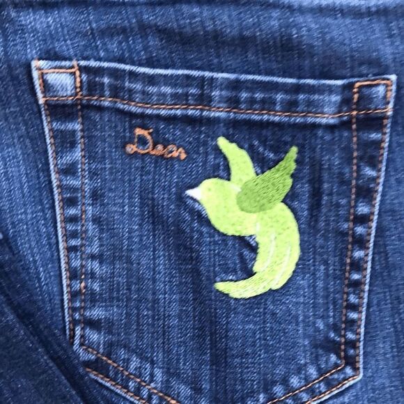Dear AB Women's Blue Medium Wash Denim Stretch Bootcut Embroider Jeans Size 16R - Picture 3 of 9